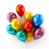 födelsedag ballonger isolerat. illustration ai generativ foto