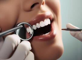 tandläkare besök. illustration ai generativ foto