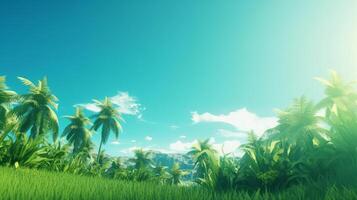 sommar tropisk bakgrund med kopia Plats. illustration ai generativ foto