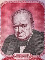 winston Churchill en porträtt från gibraltar pengar foto