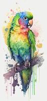 generativ ai illustration av en regnbåge färgad papegoja foto