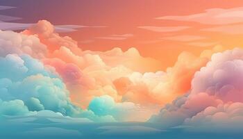 mjuk färgrik moln bakgrund med generativ ai foto