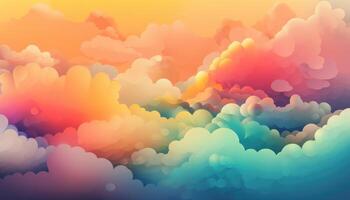 mjuk färgrik moln bakgrund med generativ ai foto
