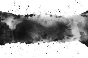 svart och vit vattenfärg hand målning och stänk abstrakt textur på vit papper bakgrund foto