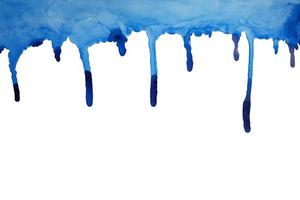 indigo blå vattenfärg hand målning och stänk abstrakt textur på vit papper bakgrund. foto
