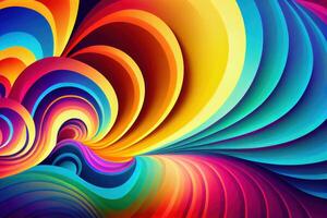 abstrakt psychedelic vågor, färgrik gradienter ai genererad foto