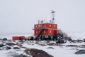 bild av antarctica vetenskap station generativ ai foto