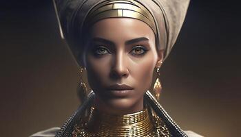 ankhesenamun, porträtt av en kvinna drottning av gammal egypten. generativ ai foto