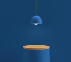 blå lutning Färg bakgrund tapet trä- podium skede stå lampa ljus tak golv tömma tom kopia Plats symbol dekoration annons produkt försäljning plattform monter scen abstrakt.3d framställa foto