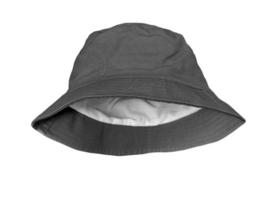svart hink hatt isolerat på vit bakgrund foto