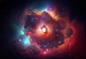 kreativ abstrakt partiklar bakgrund. Plats nebulosa Start brista. generera ai. foto