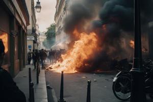 paris demonstration brand. generera ai foto