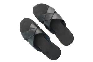 män läder sandal och flip flop skor foto