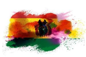 bolivia vattenfärg målad flagga foto