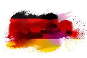 Tyskland vattenfärg målad flagga foto