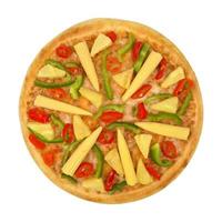 isolerad vegetarisk pizza på vit bakgrund foto