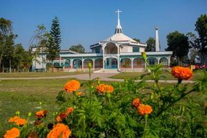 bangladesh Mars 01, 2019, kyrka av Mary, ett gammal ålder historisk katolik kyrka också turist fläck på rajarampur by, dinajpur foto