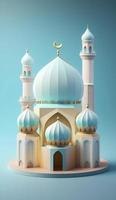 3d illustration av Fantastisk arkitektur design av muslim moské ramadan begrepp, illustration av Fantastisk arkitektur design av muslim moské ramadan begrepp, generera ai foto