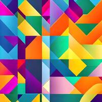 geometrisk mönster av överlappande polygoner i regnbåge färger. abstrakt bakgrund i de färger av de HBTQ flagga. de bild var skapas använder sig av generativ ai. geometrisk textur. foto