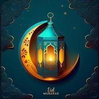 skön eid mubarak arabicum islamic bakgrund och baner design. foto