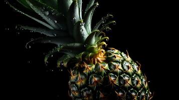 ai genererad. generativ ai. realistisk ananas uppsättning. kan vara Begagnade för avkok. svartvit illustration foto