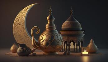 baner för ramadan kareem, generativ ai foto