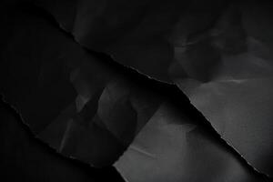 design Plats svart och mörk skrynkliga papper texturerad bakgrund. ai genererad foto
