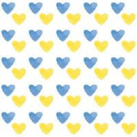 sömlös mönster med blå och gul vattenfärg hjärtan foto