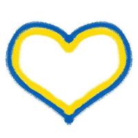 hjärta dragen med ukrainska flagga färger foto