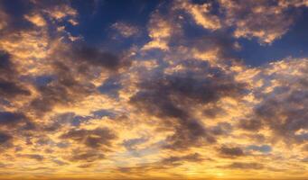 de stor final, en hisnande solnedgång himmel, himmel ersättning - generativ ai teknologi foto