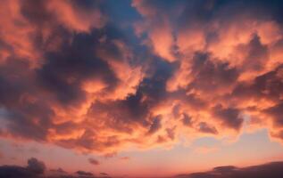 en viska av kväll, de mild glöd av solnedgång, himmel ersättning - generativ ai teknologi foto