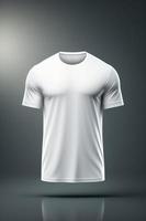 t-shirt mockup. vit tom t-shirt främre vyer. manlig kläder bär klar attraktiv kläder t-shirt modeller. foto