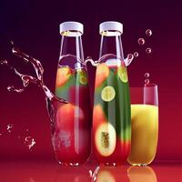 abstrakt frukt juice annons frukter. generativ ai foto