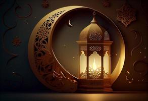 islamic hälsning eid mubarak kort för muslim holidays.eid-ul-adha festival firande.. generera ai. foto