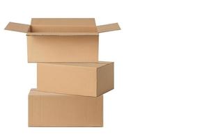 lådor för leverans, paket. isolerat på vit bakgrund foto