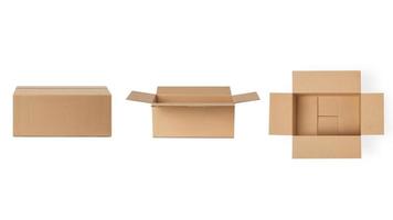 lådor för leverans, paket. isolerat på vit bakgrund foto