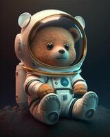 astronaut teddy Björn realistisk illustration skapas med ai verktyg foto