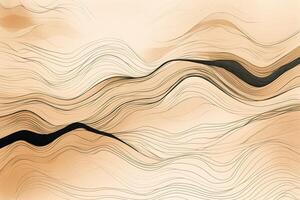 minimalistisk abstrakt linje beige Färg illustration bakgrund med generativ ai foto