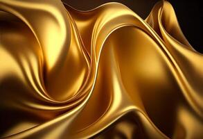 ai genererad guld silke textur bakgrund foto