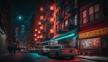 chinatowns inflytande på ny york stadens kulturell landskap, generativ ai foto