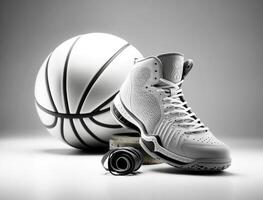 basketboll skor med basketboll, generativ ai foto