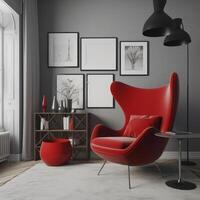 modern interiör med levande stol. illustration ai generativ foto