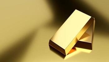 finansiell begrepp falsk upp stack av bra guld bar, guld tegel blockera göt eller bullion bakgrund. 3d illustration foto