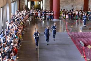 taipei, taiwan - okt 07, 2017-formell flytta ändring vakter i Sol yat-sen minnesmärke hall, taipei. foto