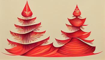 glad jul hälsning kort med snöflingor vektor illustration. generativ ai foto