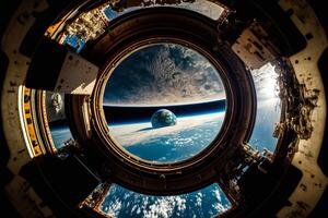 parabol ovan de jorden. generativ ai foto