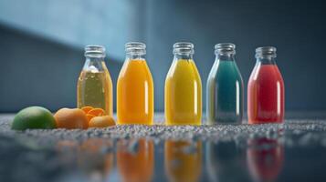 juice flaskor. illustration ai generativ foto