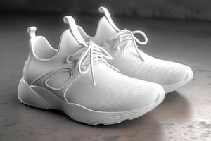 tom vit sport skor för attrapp illustration med generativ ai foto