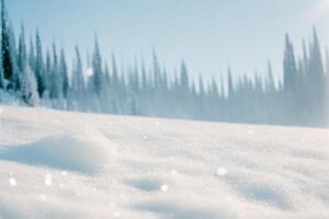de landskap av vinter- med snö och ai genererad. foto