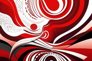 abstrakt graciös balans vit röd bakgrund illustration med generativ ai foto